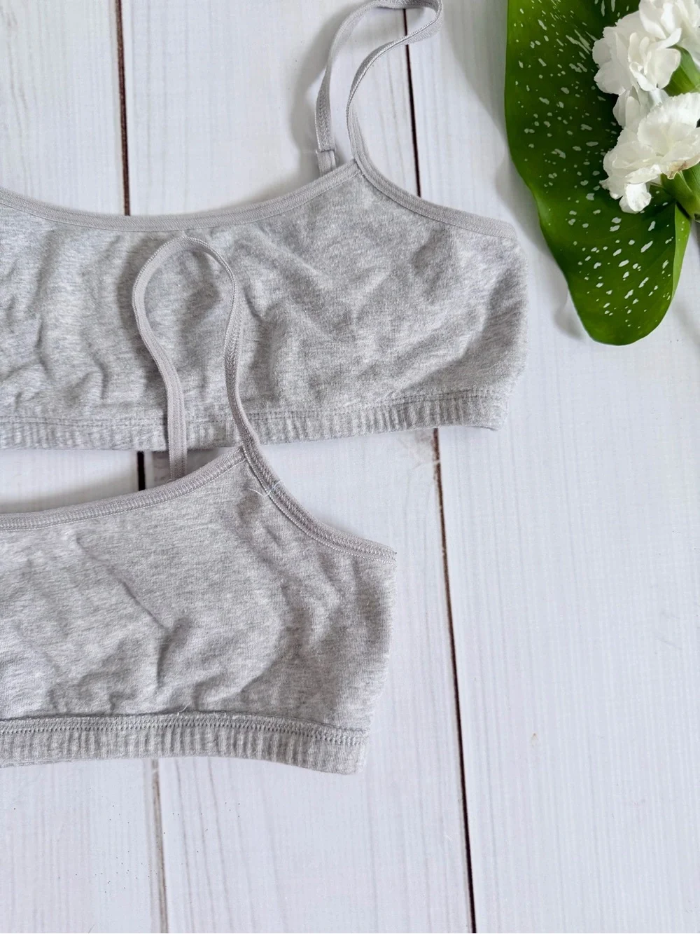 GAP Light Grey Organic Cotton Bralette - 2-Pack